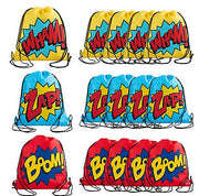 12" X 15" Medium Nonwoven Superhero Drawstring Bag Assorted