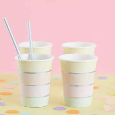 Ginger Ray Pastel Party Iridescent Foiled Paper Cups 8 ct. 