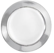 6" WHITE PLATE W/ SOLID SILVER HOT STAMP - 12 CT