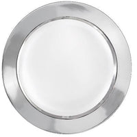 9" WHITE PLATE W/ SOLID SILVER HOT STAMP- 8 CT