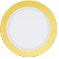 6" WHITE PLATE W/ SOLID GOLD HOT STAMP- 12 CT
