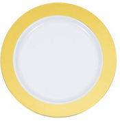 6" WHITE PLATE W/ SOLID GOLD HOT STAMP- 12 CT