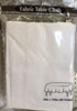 56" X 110" RECTANGLE FABRIC TABLECLOTH- White 1 PC.