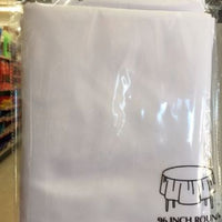 96" ROUND FABRIC TABLECLOTH-White 1 PC.