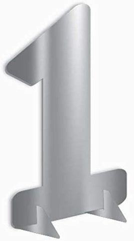 7" SILVER METALLIC NUMBER 1