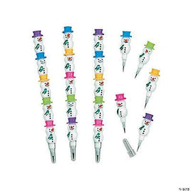 STACKABLE SNOWMAN PENCILS 3 pc. 