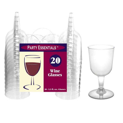 5.5 oz. 2 pc. Wine Glasses - Clear 20 Ct.