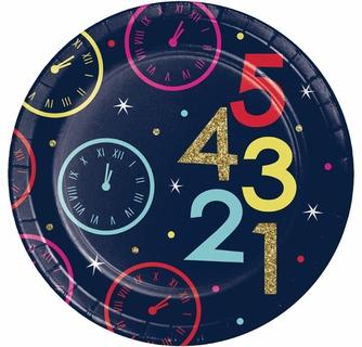New Year Countdown Paper Dessert Plates 8 ct.
